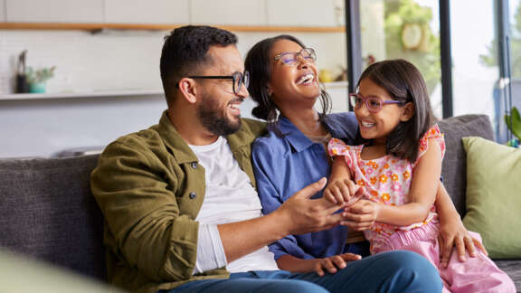 Family laughing