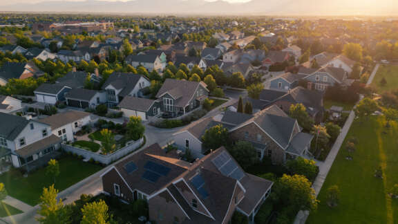 Aeriel view of neighborhood