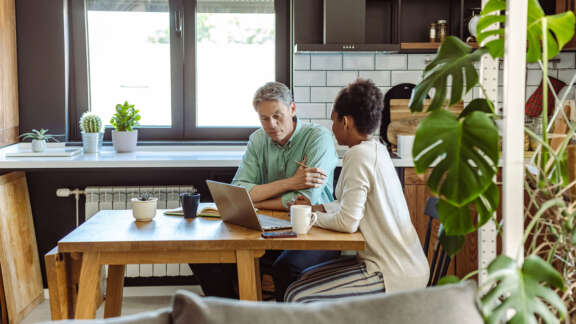 Couple navigating finances