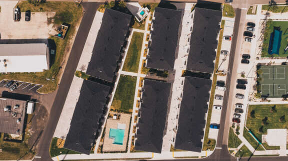 North Beach Townhomes Jacksonville Beach FL Aerial Overhead