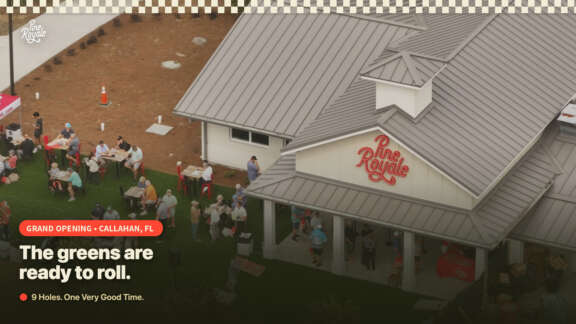 Aerial view of Pine Royale golf entertainment venue in Callahan FL video thumbnail