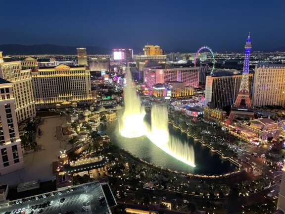 View from the Cosmopolitan of Las Vegas Balcony of the Las Vegas Strip December 2021